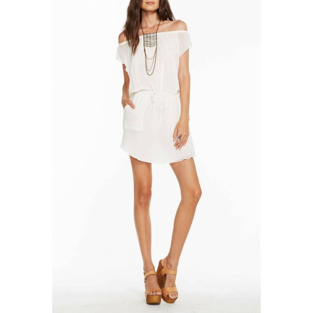 Chaser Silk Off The Shoulder Dress